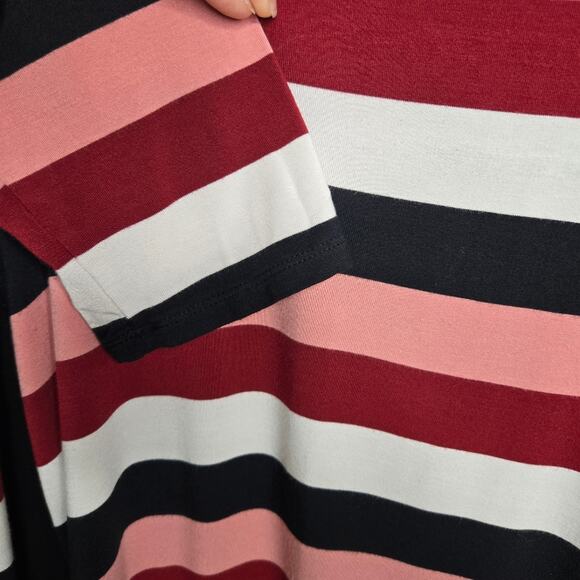 41 Hawthorn Black & Pink Striped Relaxed Fit Top Long Sleeves Size Large - Picture 3 of 6